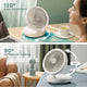 Colorful USB Rechargeable Desktop Fan | Silent Cooling, LED Ambient Light, 3-Speed Rotation