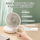 Colorful USB Rechargeable Desktop Fan | Silent Cooling, LED Ambient Light, 3-Speed Rotation